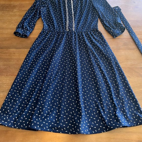 Tabby of California | Vintage Career Dress Blue Women’s Size 6 with Rose Pattern - Picture 10 of 10